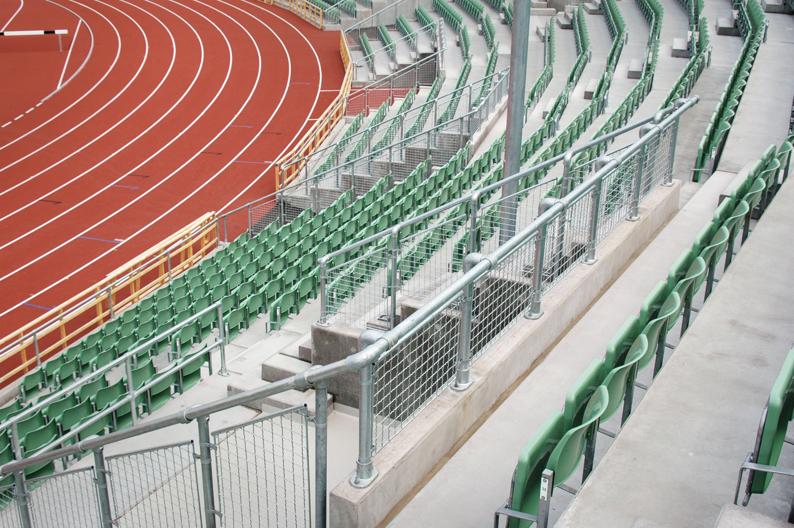 Galvanised safety railings