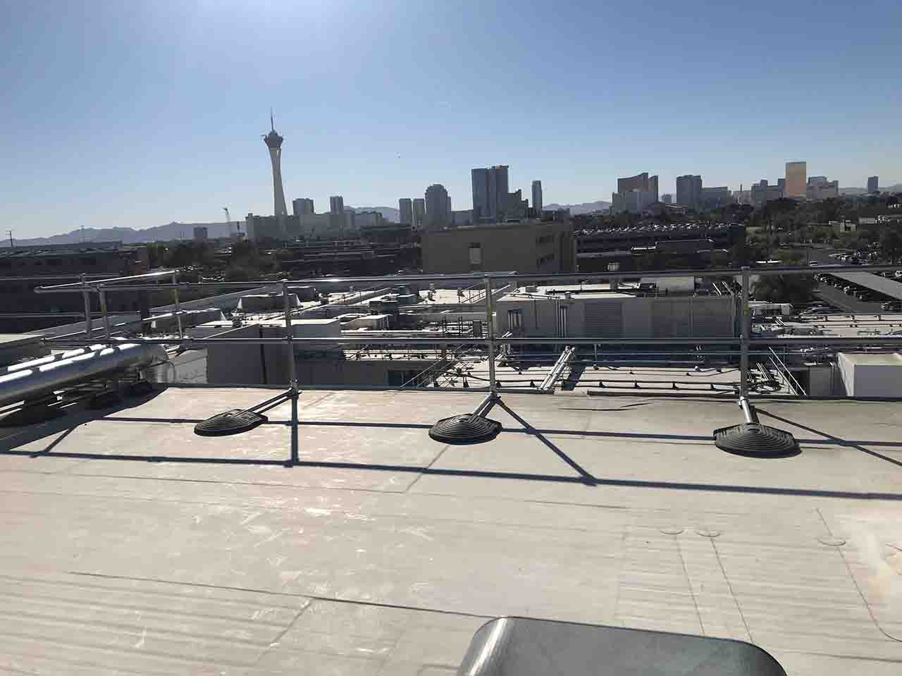 Permanent Counterweighted Roof Guardrail